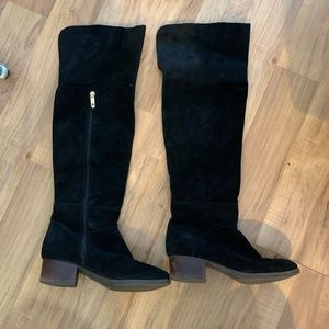 Tommy Hilfiger Black Suede Over-the-Knee Boots